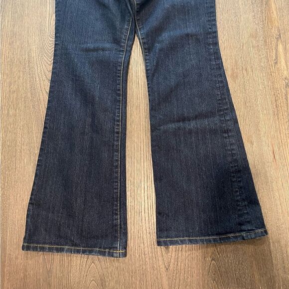 Michael Kors Dark Wash Denim Jeans Flare Leg Size 8 - Picture 2 of 12